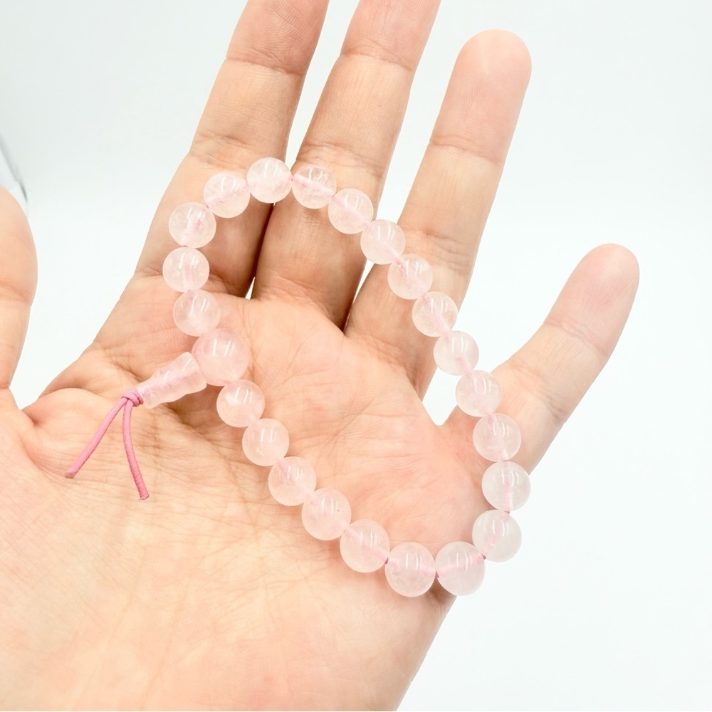 Pink Rose Quartz Gemstone Bracelet - Picture 2 of 4